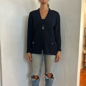 St. John cardigan and pencil skirt
